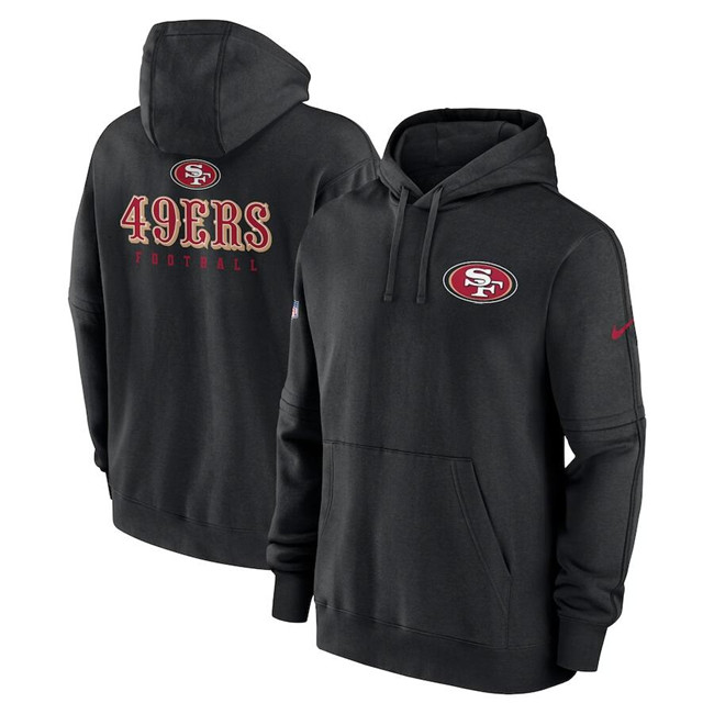 Men's Black San Francisco 49ers Sideline Club Fleece Pullover Hoodie